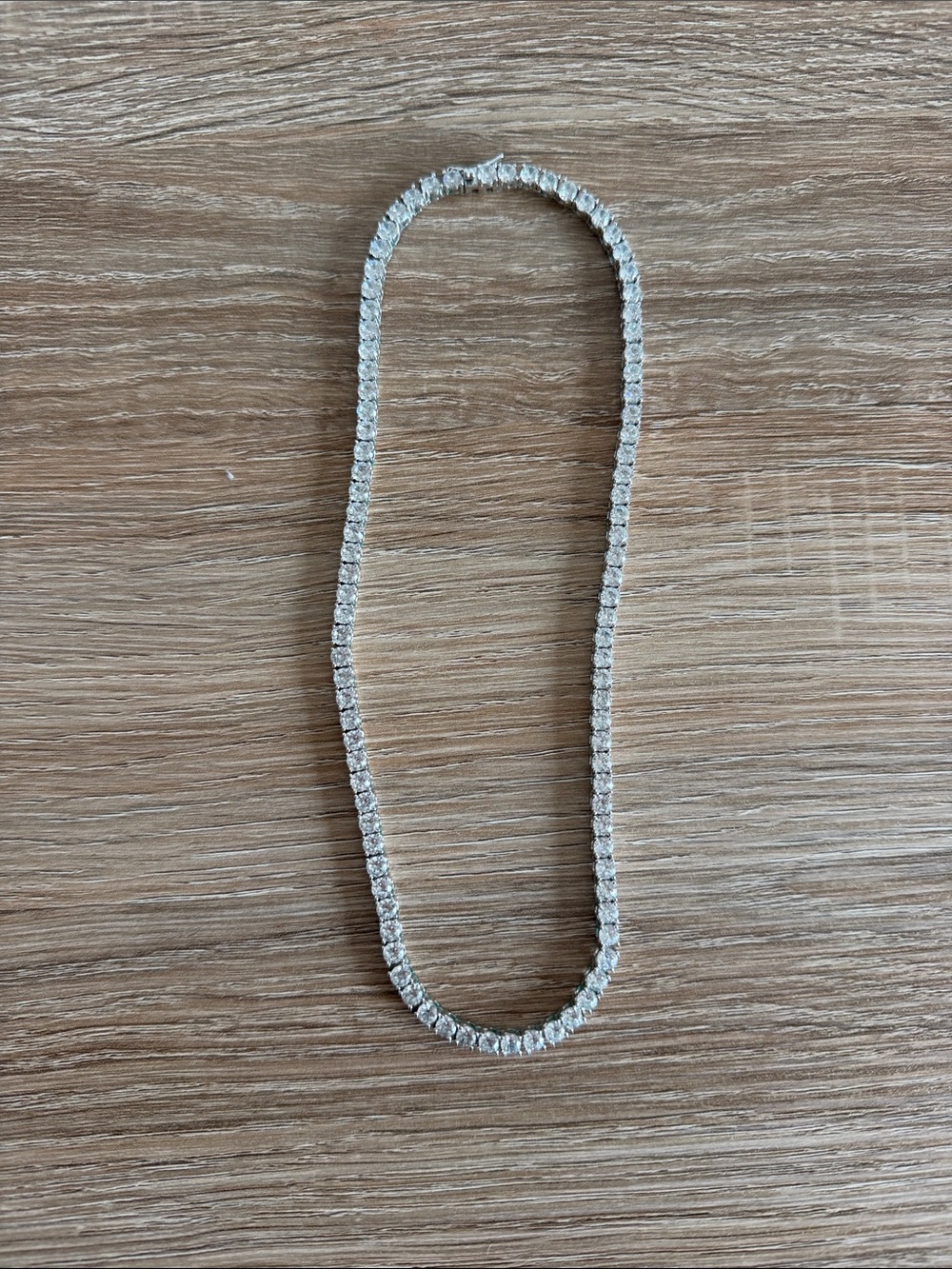 Classic Silver Crystal Tennis Necklace
